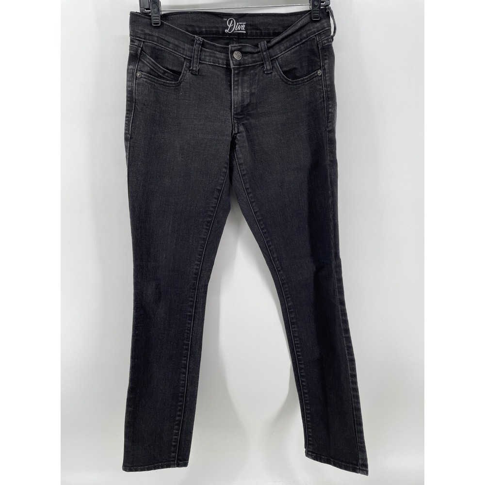 Old Navy The Diva Skinny Jeans Womens 4 Regular Black‎ Faded Low Rise Stretch